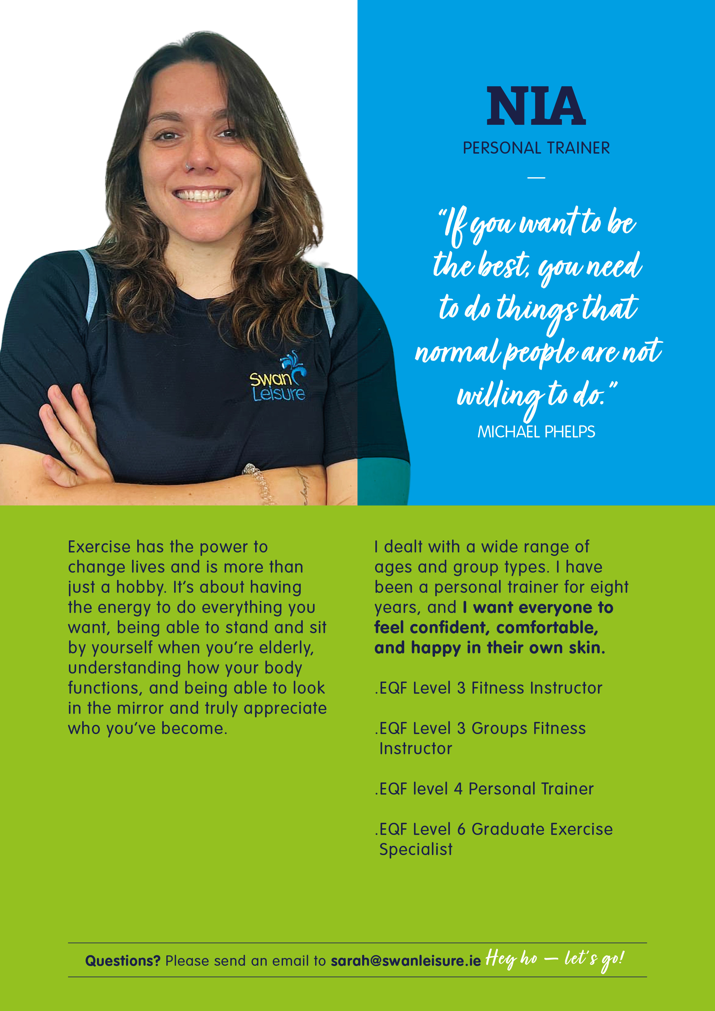 Nia - Swan Leisure Personal Trainer